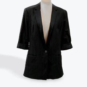 ALLSAINTS Black 3/4 Sleeve Blazer Womens US 6 EU 38 UK 10 Tailored Jacket